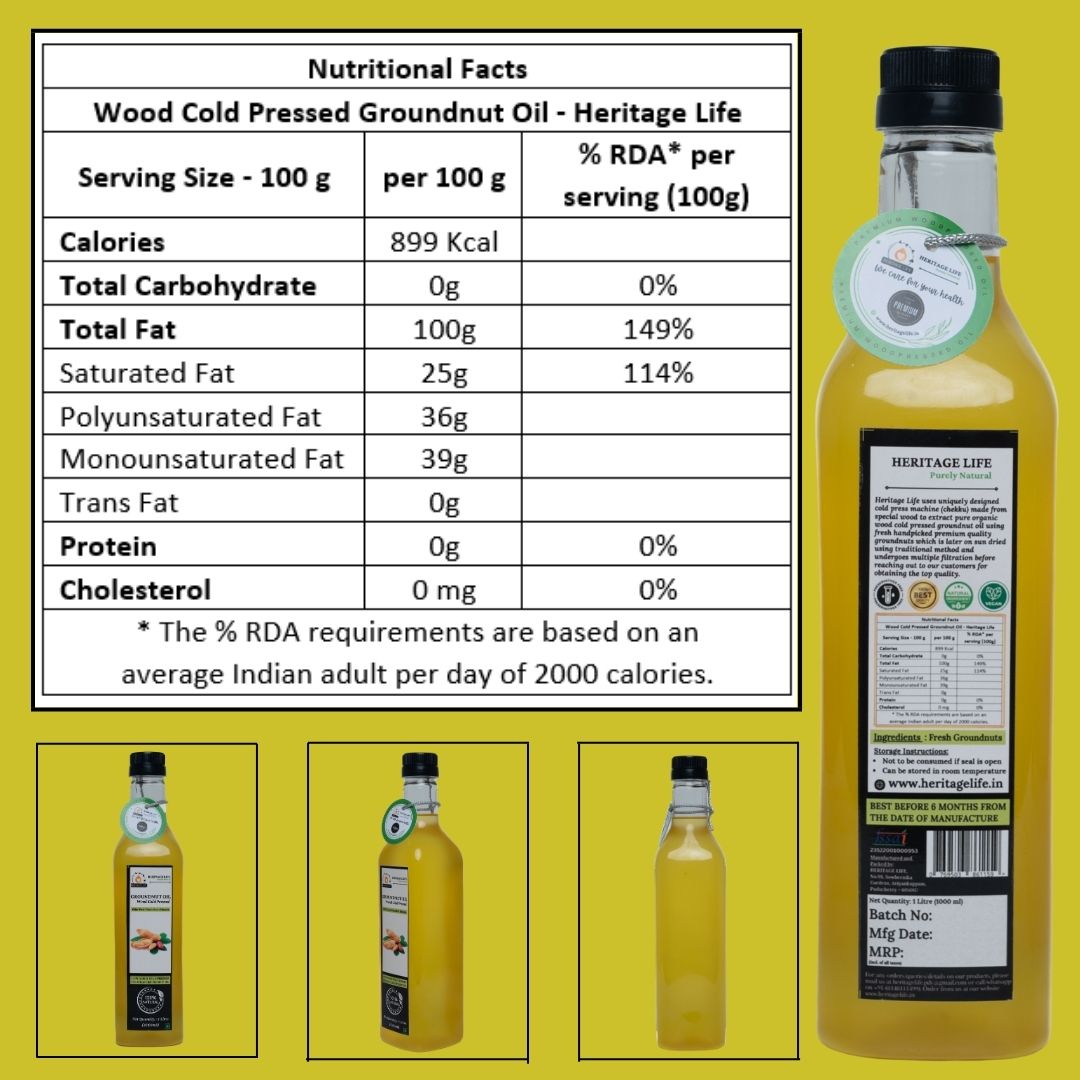 Wood Cold Pressed Groundnut Oil - 100 ml