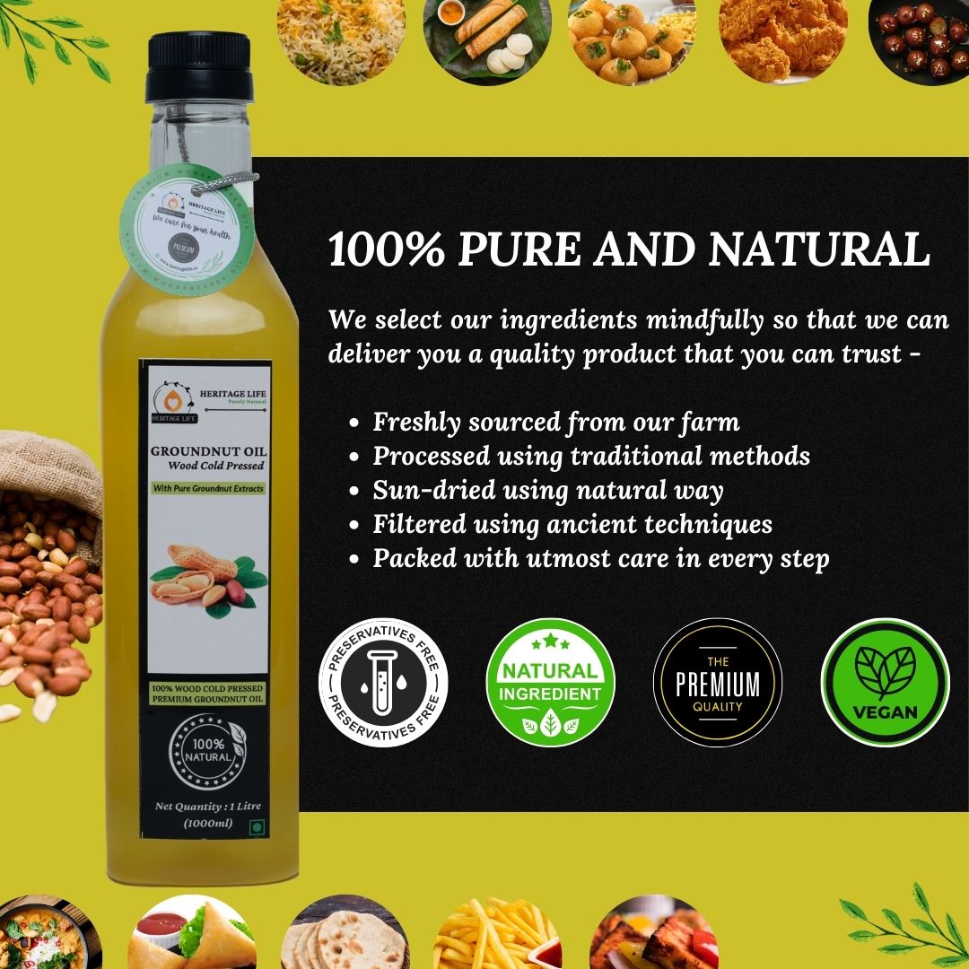 Wood Cold Pressed Groundnut Oil - 100 ml