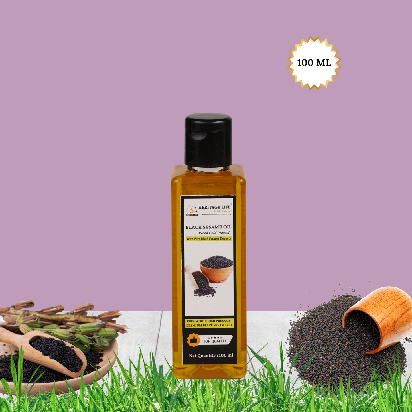 Wood Cold Pressed Black Sesame Oil - 100 ml